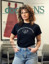 Dr. Tiffany O'Donnell on the cover of the June 2023 issue of doctorsNS magazine